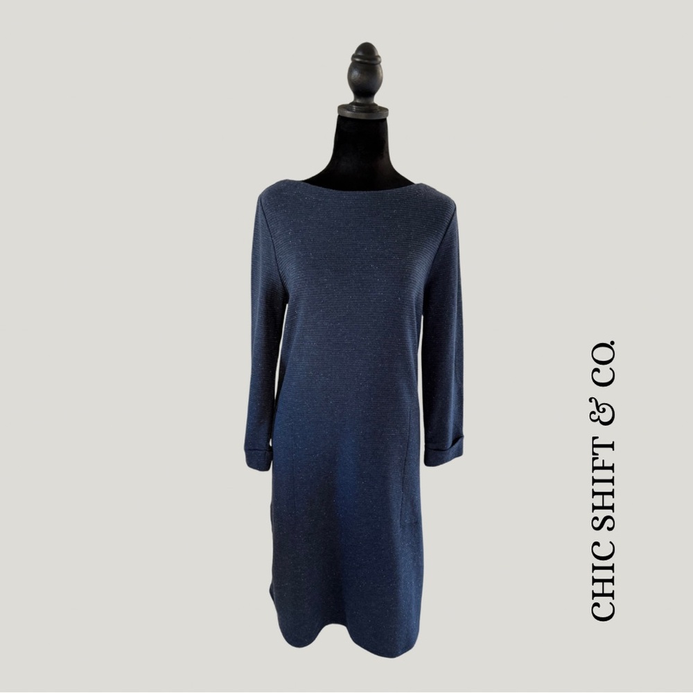 J Jill | Wearever Collection Dress | Size S | Blue Marl